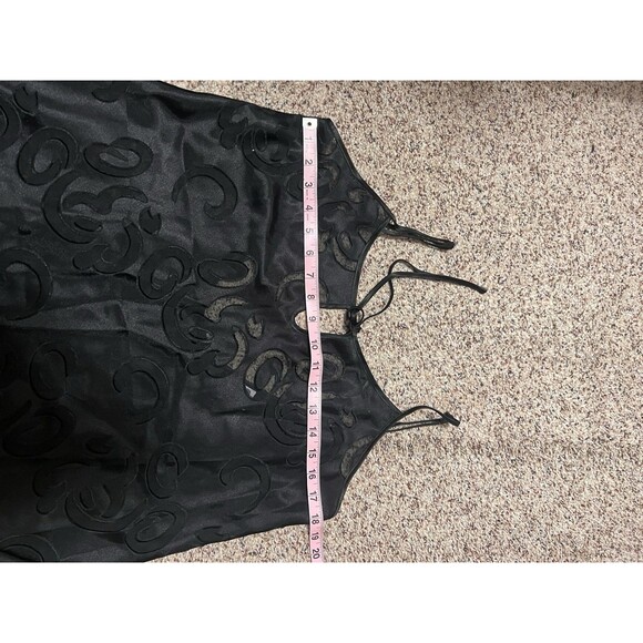 Disney Vintage Mickey Mouse Silhouette Black Sheer Tied Slip Wear Size Large - Picture 5 of 6